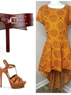 ASHRO High-Low Tribal Print TOP/ dress- NEW-18